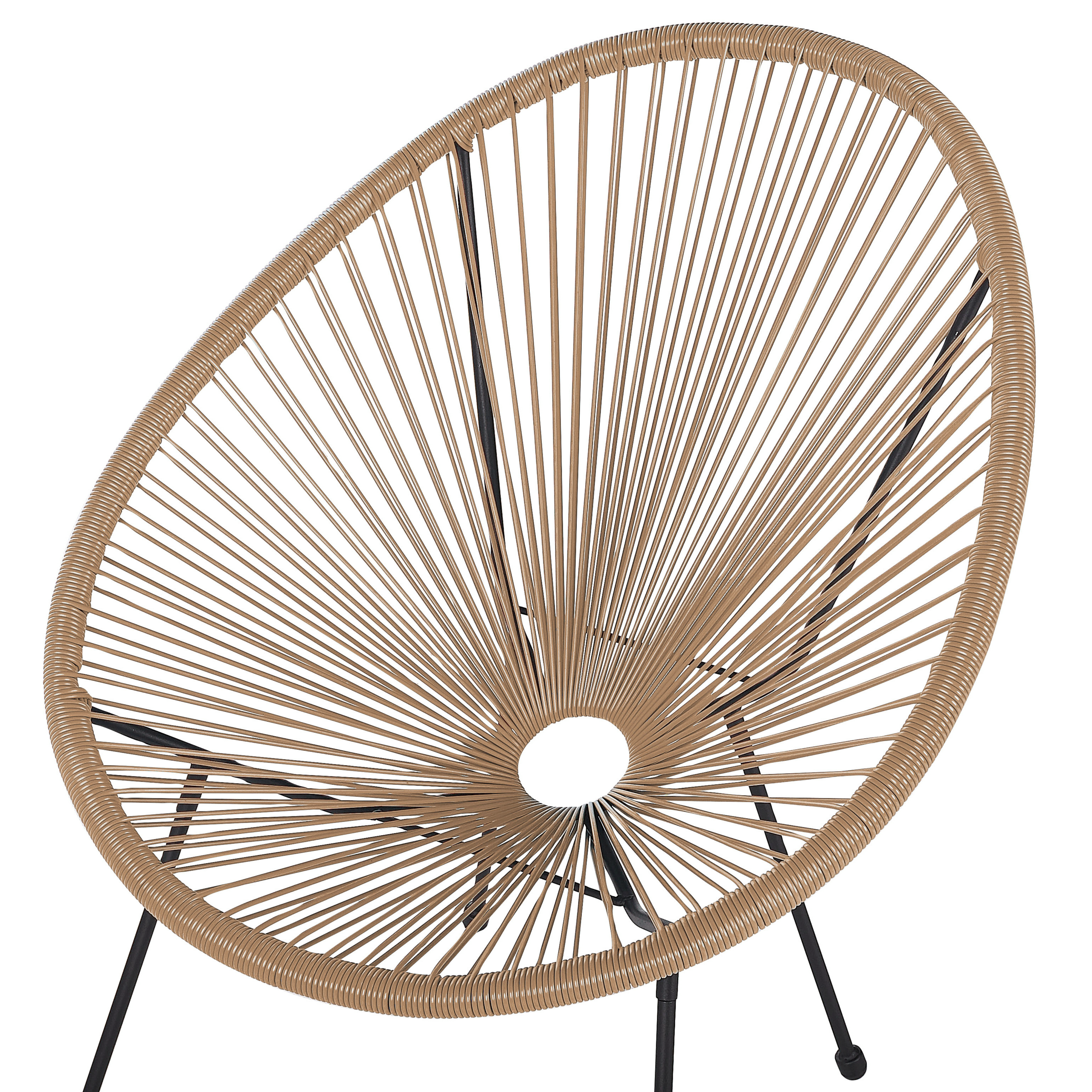 Beliani - Chaises et Table Beige Sable en Polyrotin Verre et Acier Type Spaghetti Design Tendance pour Intérieur ou Extérieur au Style Moderne et Industriel - Image 8