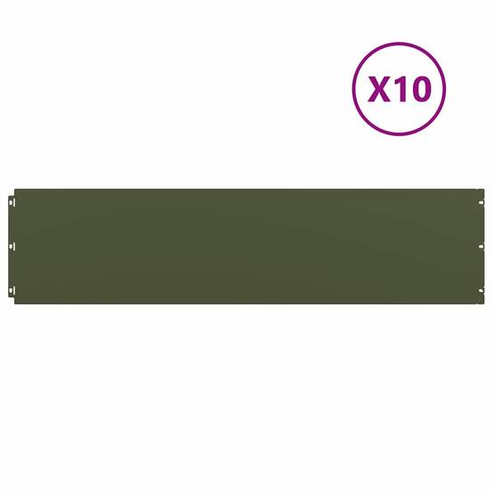 Bordure pelouse acier laminé jardin aménagement flexible 10pcs 25x103cm vert olive - ComfortXL Outdoor Living - Image 2