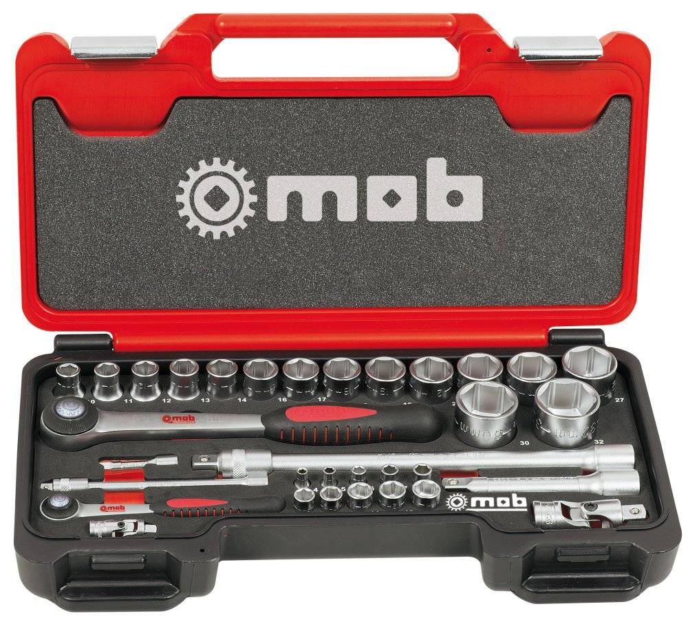 Box Medium 1/4'' + 1/2'' 6 P, Cliquet Rond – 33 Pièces - MOB