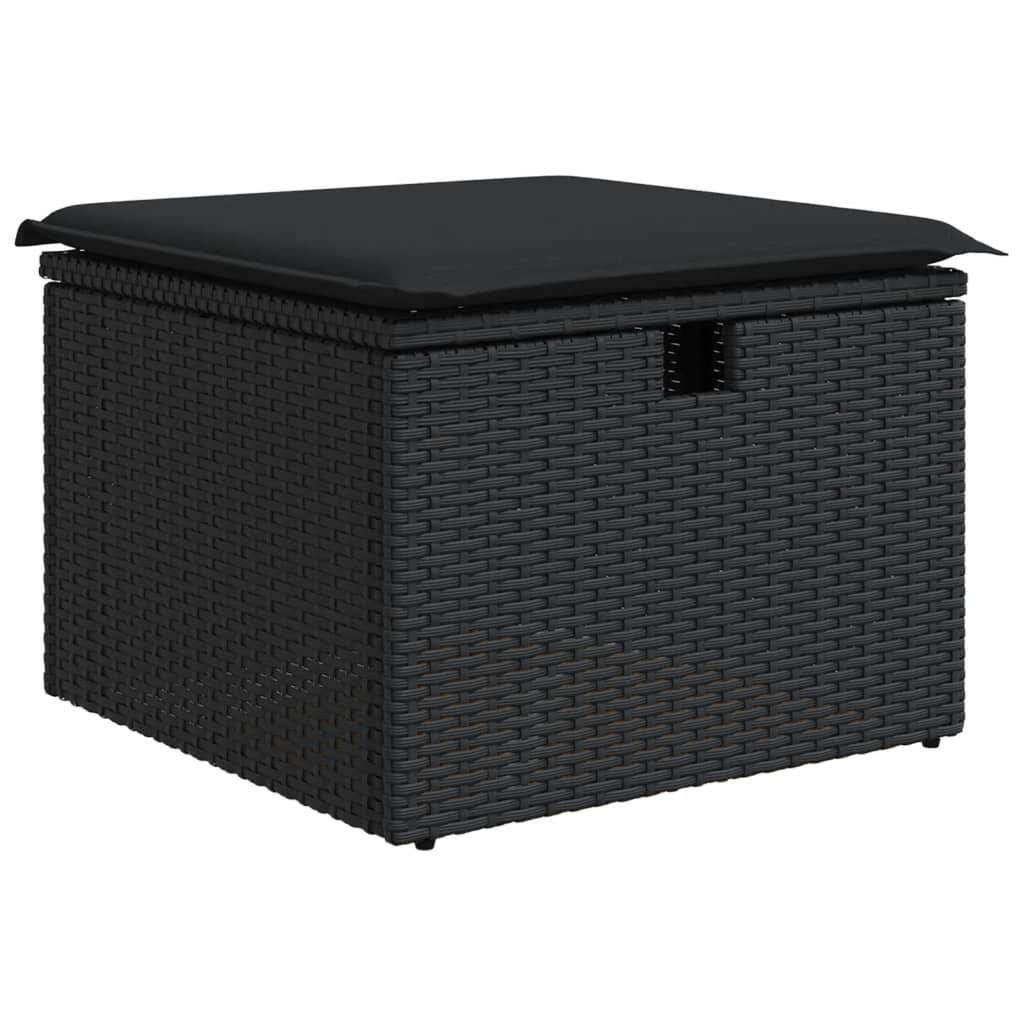 Vidaxl - Salon de jardin 7 pcs avec coussins noir résine tressée vidaXL 3274815 - Image 7