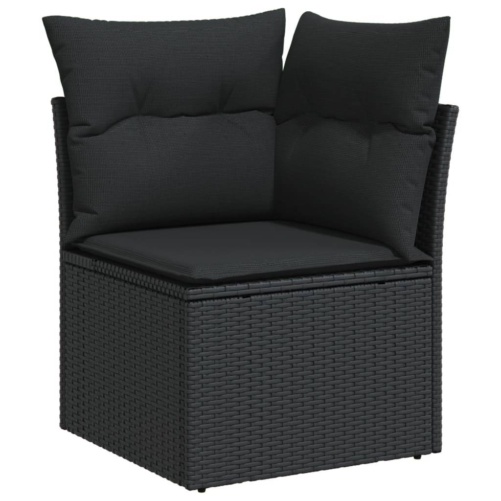 Vidaxl - Salon de jardin 7 pcs avec coussins noir résine tressée vidaXL 3274815 - Image 10