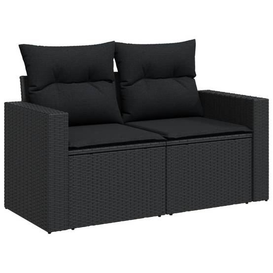 Vidaxl - Salon de jardin 7 pcs avec coussins noir résine tressée vidaXL 3274815 - Image 9