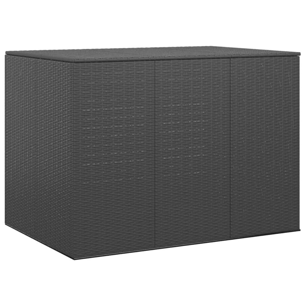 Boîte à coussins coffre de rangement de jardin résine tressée 145 x 100 x 103 cm noir - Image 2