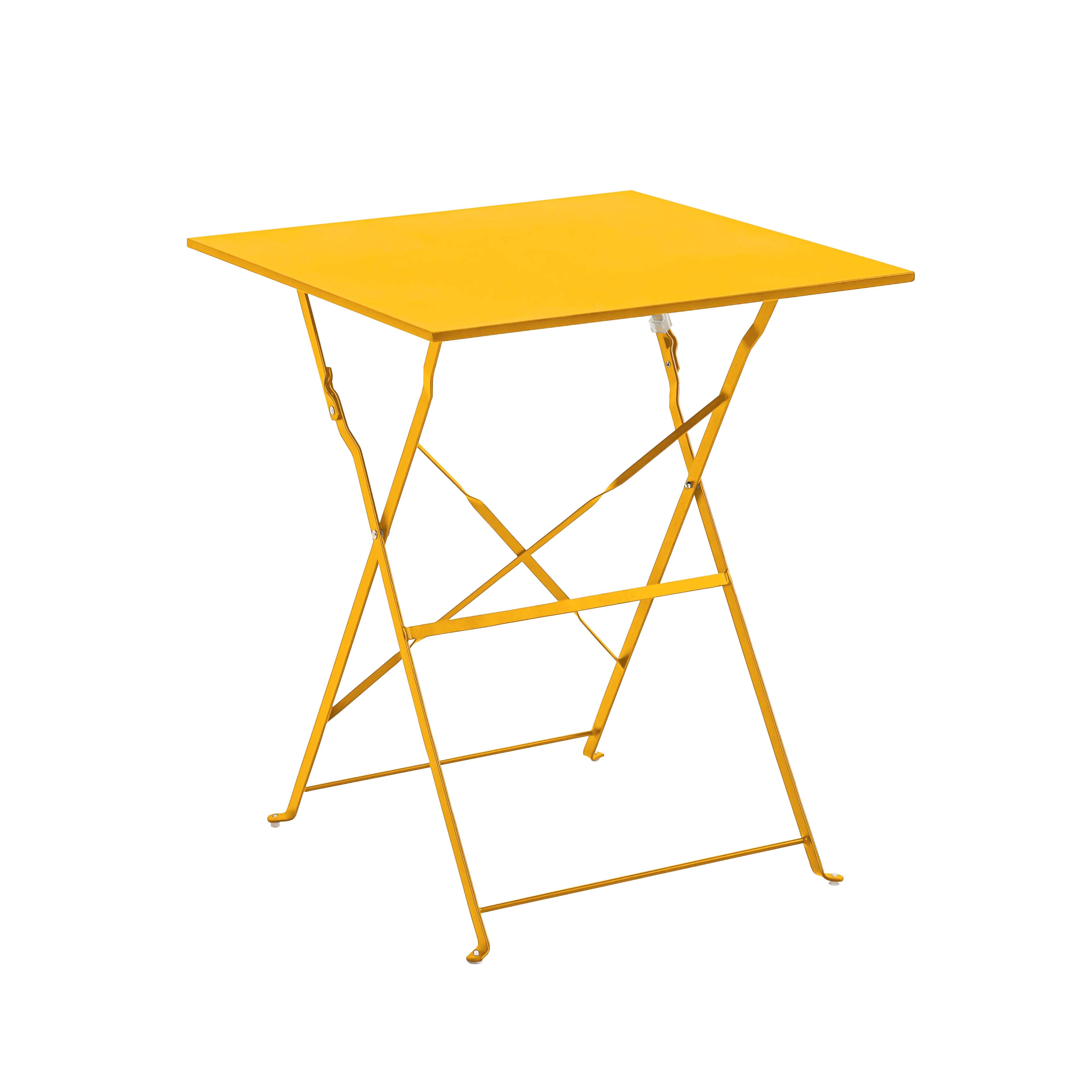 Oviala - Table de jardin et 2 chaises acier jaune Rome - Oviala - Image 4