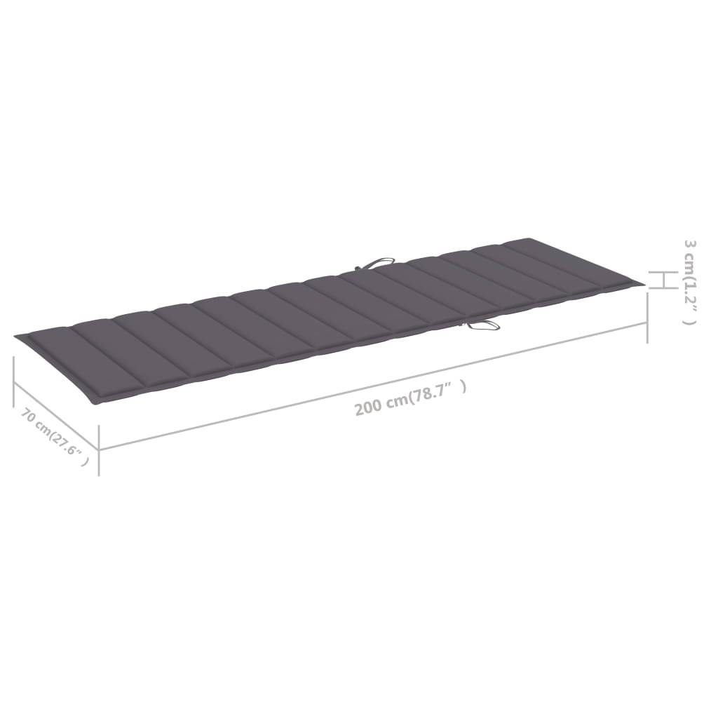 Helloshop26 - Transat chaise longue bain de soleil lit de jardin terrasse meuble d'extérieur avec coussin anthracite bois de pin imprégné - Image 7