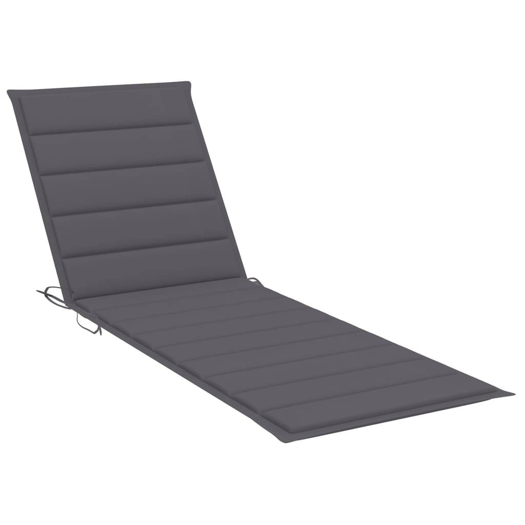 Helloshop26 - Transat chaise longue bain de soleil lit de jardin terrasse meuble d'extérieur avec coussin anthracite bois de pin imprégné - Image 4