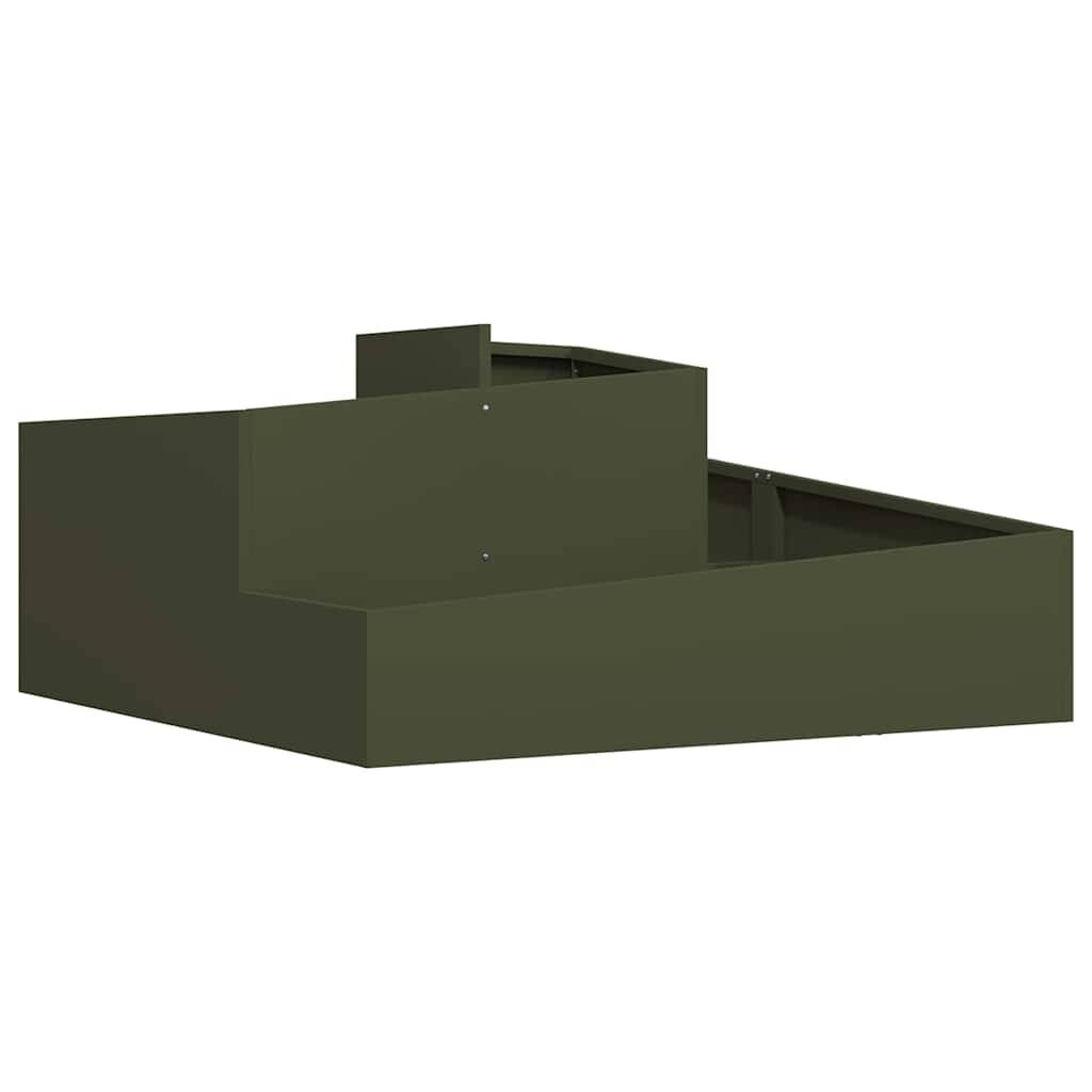 Maison Chic - Cache-pot, Pot De Fleurs Vert olive 100 x 100 x 50 cm Acier g424 - Image 1