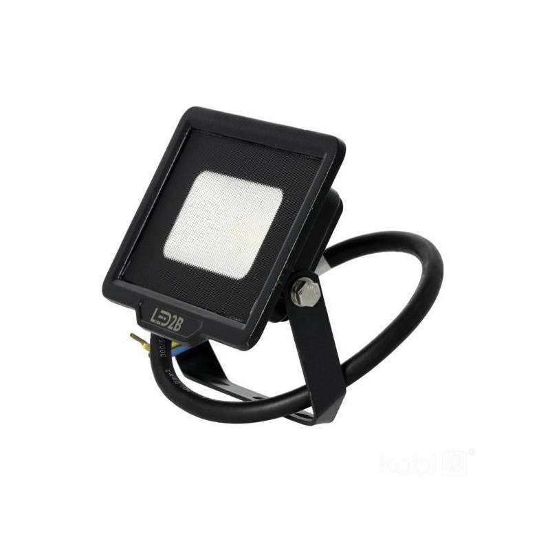 Projecteur LED MH 10W noir 6500K IP65 blanc froid
