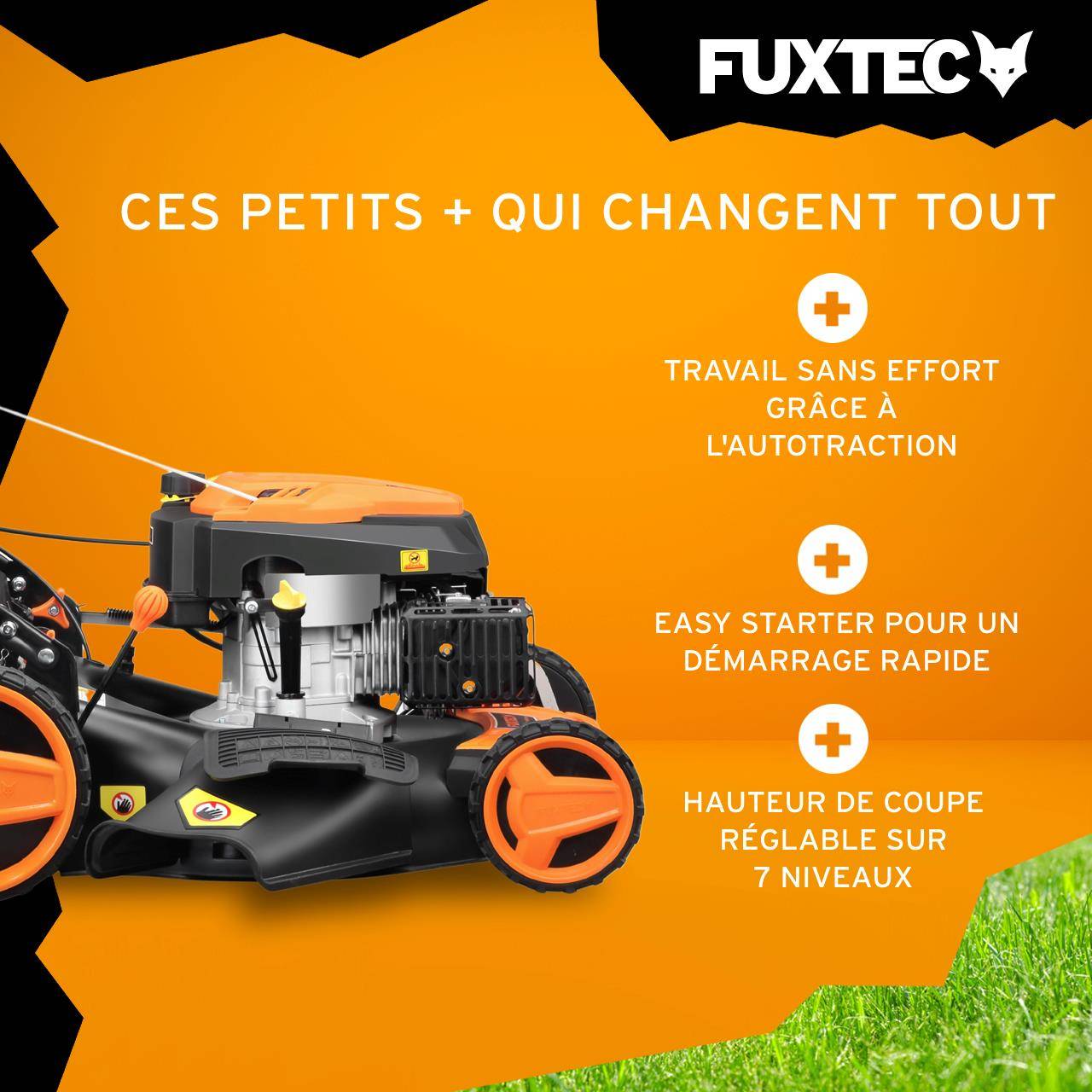 FUXTEC - Tondeuse thermique autotractée 196 cm³ coupe 51 cm bac 60L 6 CV - Fuxtec - Image 3