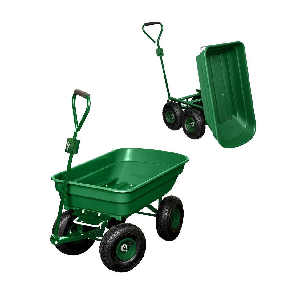 Sans Marque - Chariot de jardin 4 roues - 52 litres capacité 120 kg - Image 1