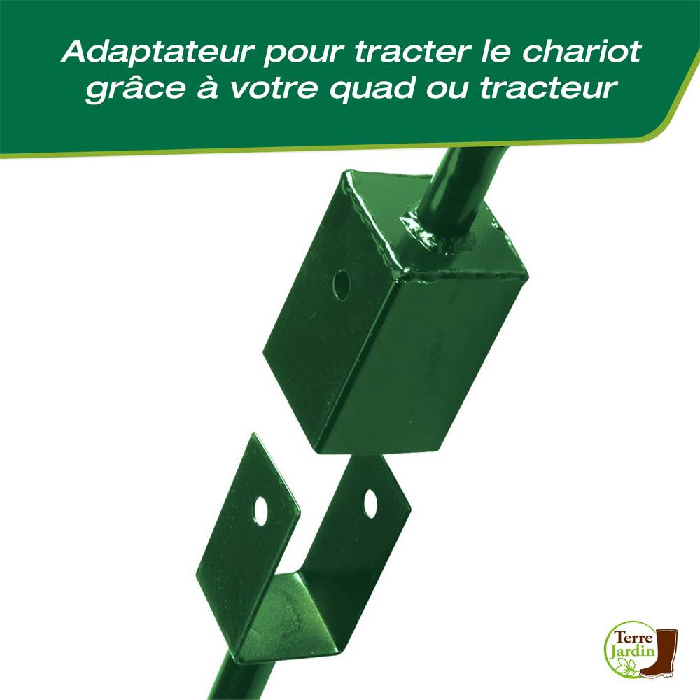 Sans Marque - Chariot de jardin 4 roues - 52 litres capacité 120 kg - Image 5