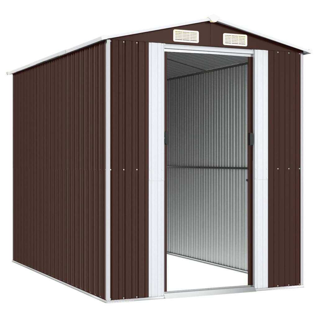 ComfortXL - Abri de Jardin Acier Galvanisé Remise Outils Extérieur 5m² 192x274cm Marron - ComfortXL Outdoor Living - Image 4