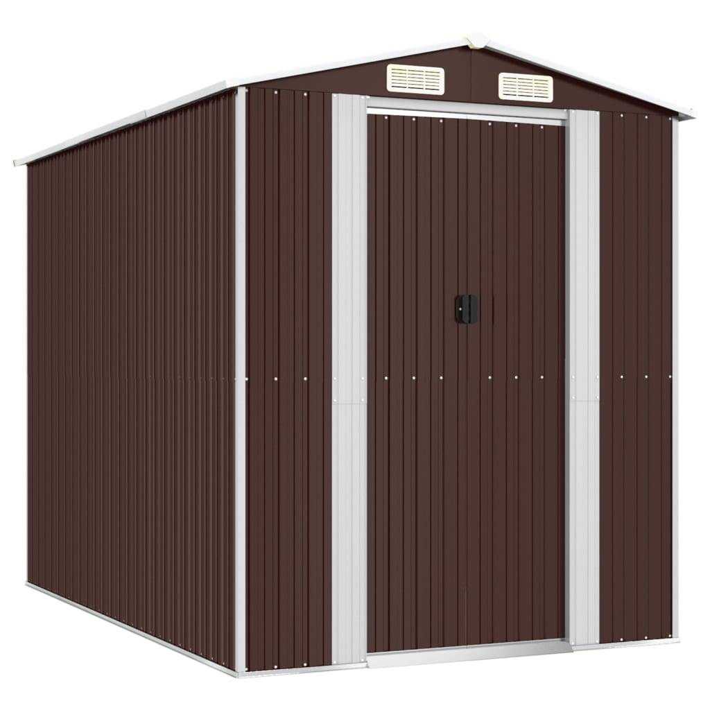 ComfortXL - Abri de Jardin Acier Galvanisé Remise Outils Extérieur 5m² 192x274cm Marron - ComfortXL Outdoor Living - Image 2