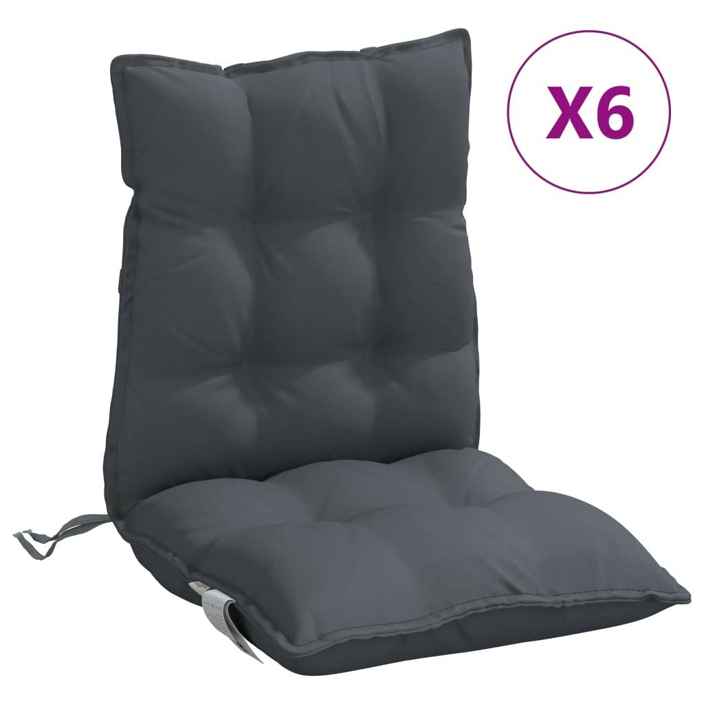 Maison Chic - Coussins de chaise à dossier bas lot de 6 anthracite Maison Chic - Image 1