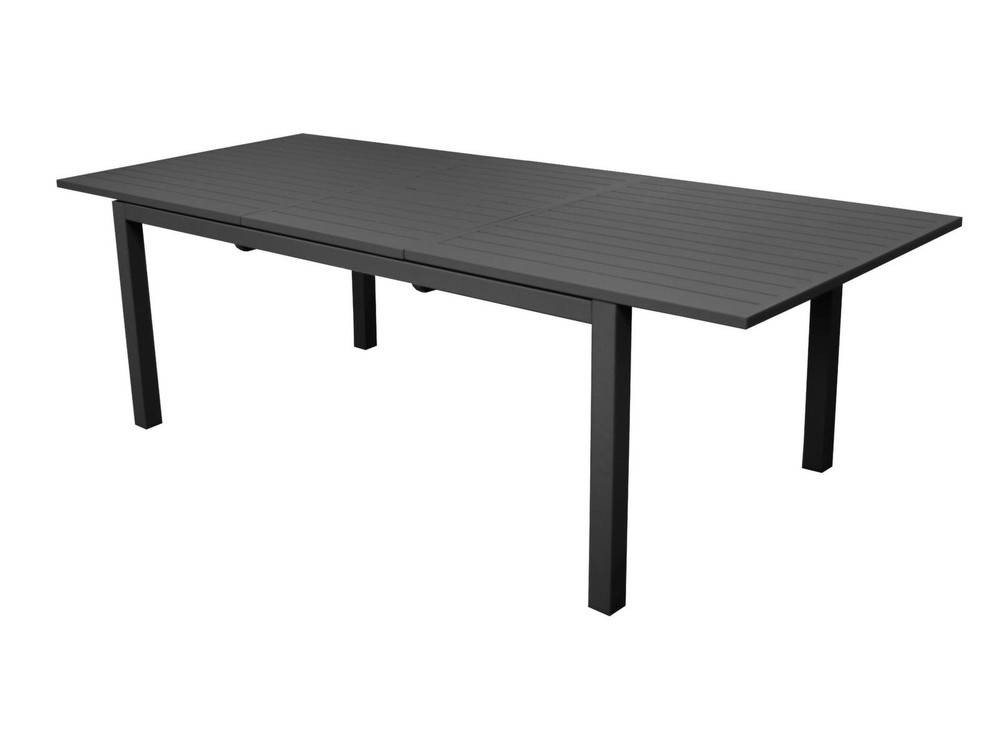 Proloisirs - Table de jardin rectangulaire extensible Genes - graphite - 160/240 cm