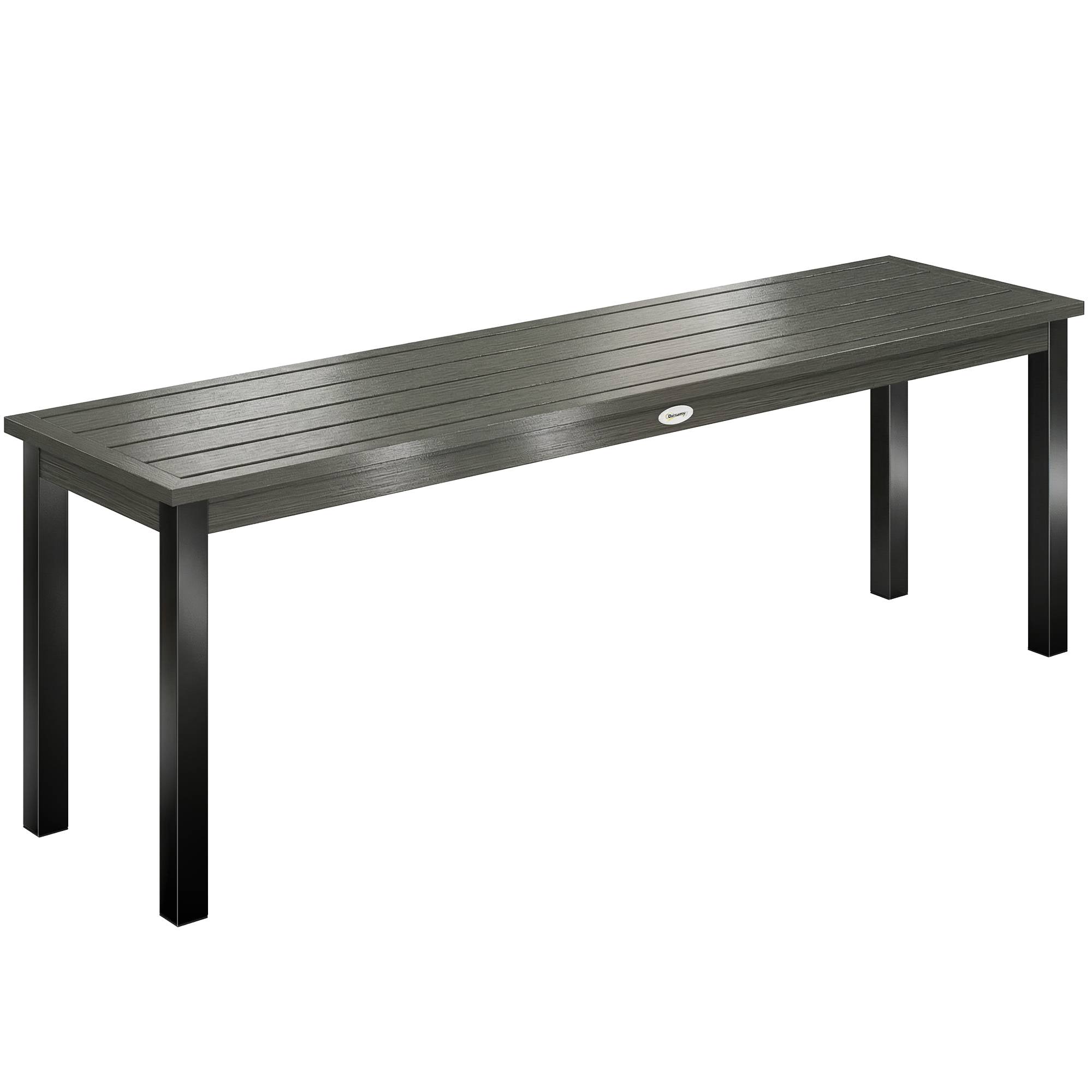 Outsunny - Banc de jardin 2 places sans dossier - assise à lattes - métal - 130x34x43cm - gris - Outsunny - Image 1
