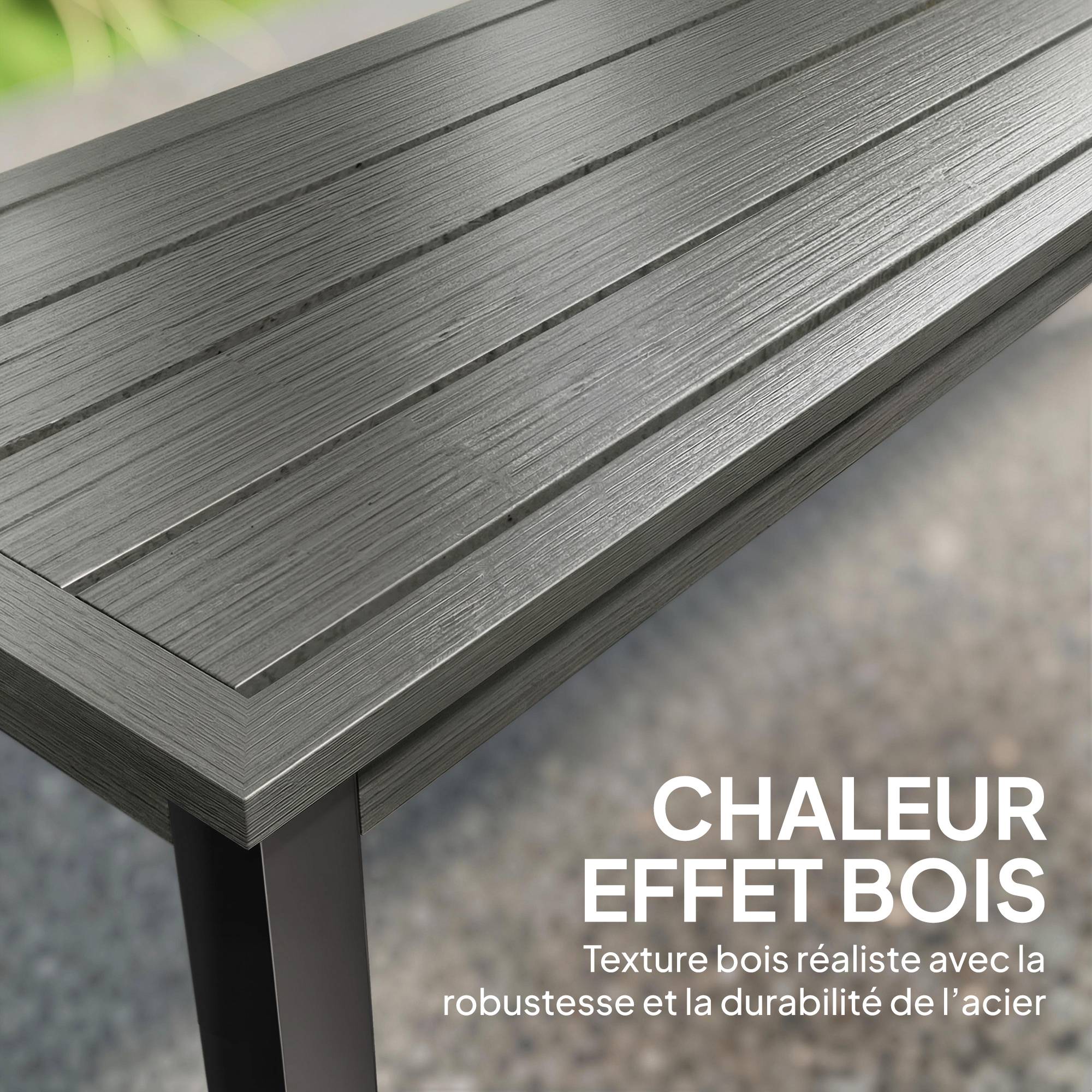 Outsunny - Banc de jardin 2 places sans dossier - assise à lattes - métal - 130x34x43cm - gris - Outsunny - Image 7