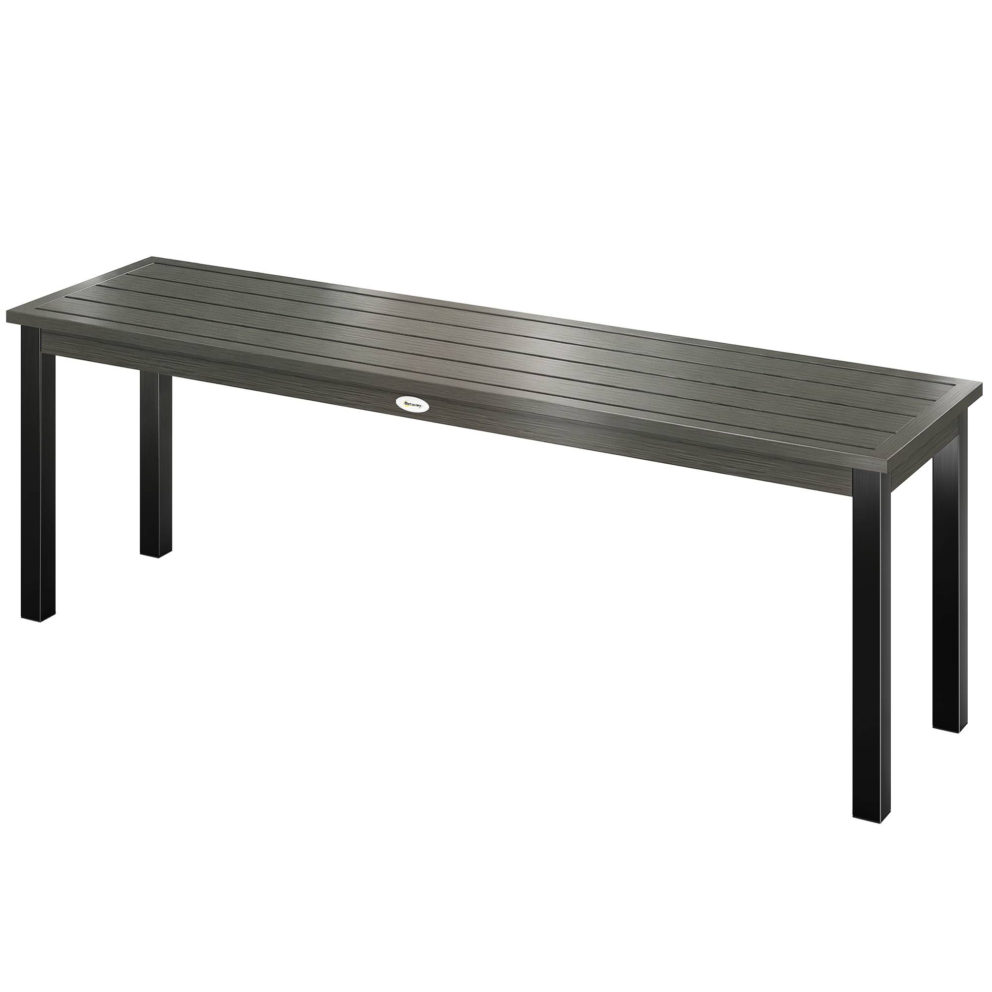 Outsunny - Banc de jardin 2 places sans dossier - assise à lattes - métal - 130x34x43cm - gris - Outsunny - Image 5