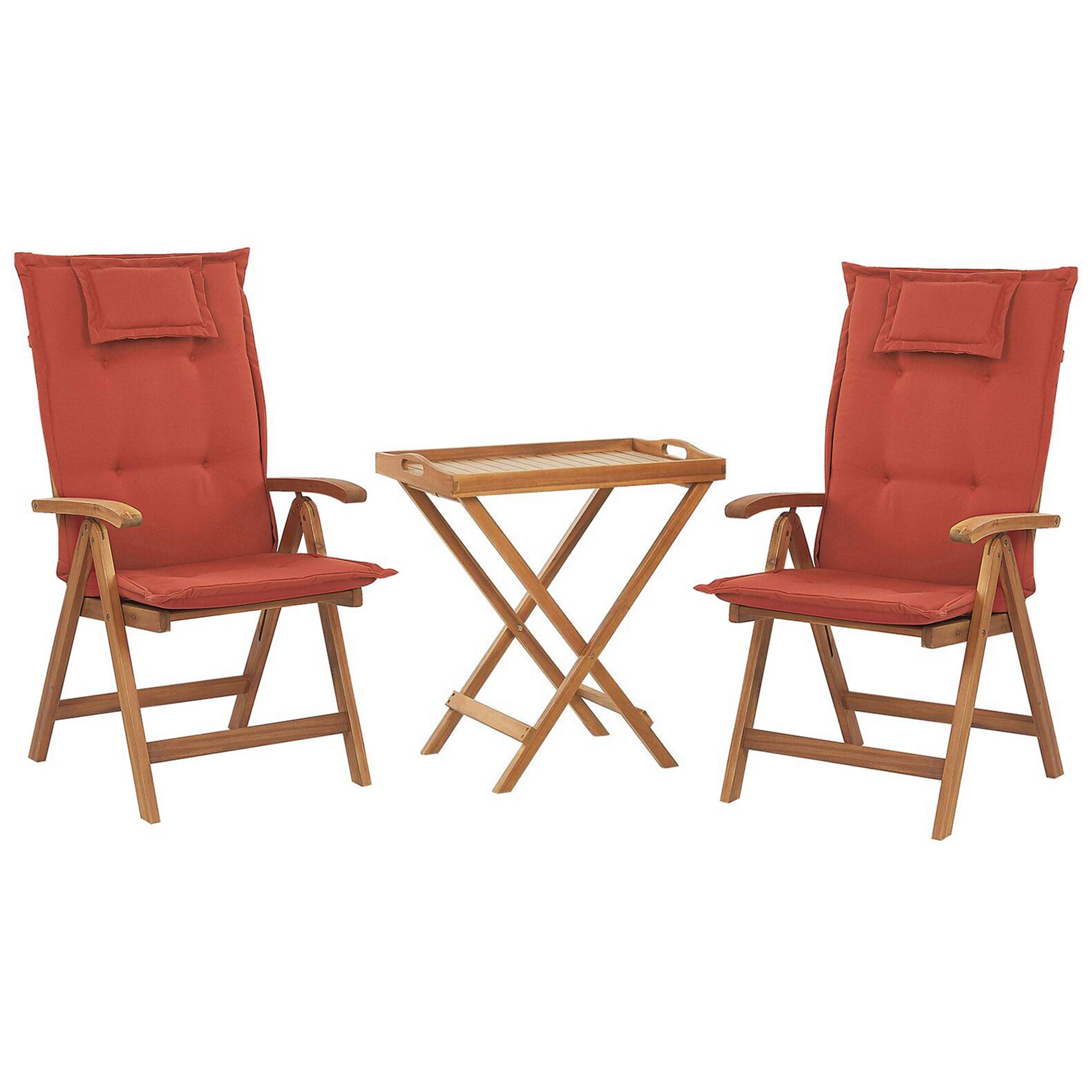 Beliani - Set de bistrot Acacia Rouge foncé JAVA Beliani - Image 1
