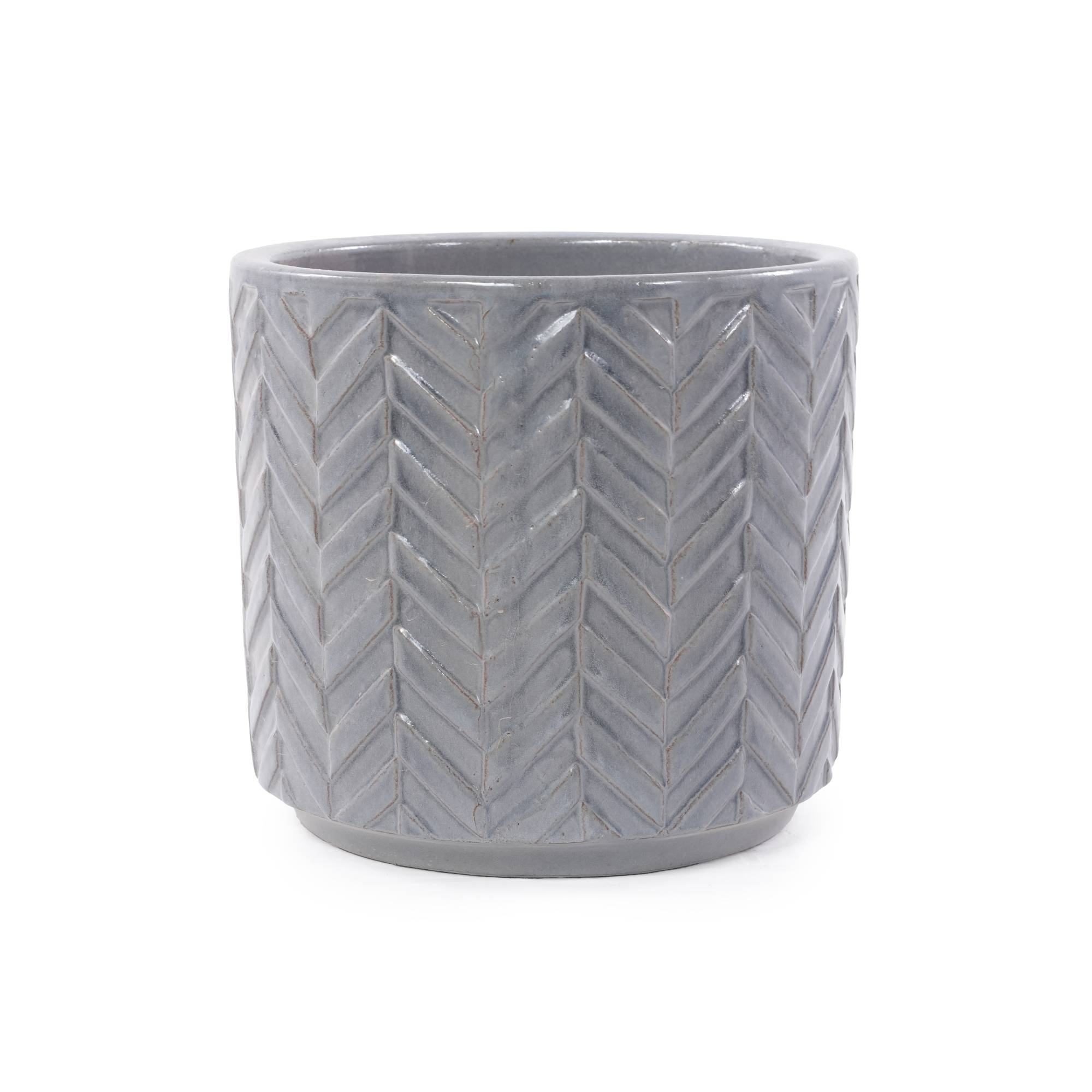 ComfortXL - Pot de fleurs en céramique Ø31,5 cm gris cendré pour plantes et aromates avec drainage - ComfortXL Outdoor Living - Image 1