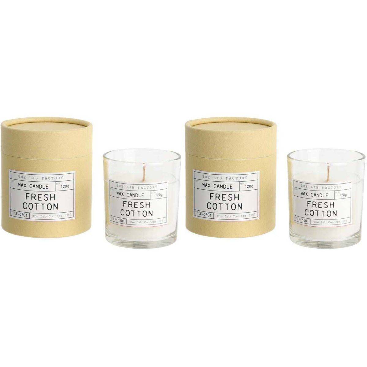 The Candle Factory - Bougie mèche en bois et boite kraft Factory (Lot de 2) Fleur de coton - Image 1