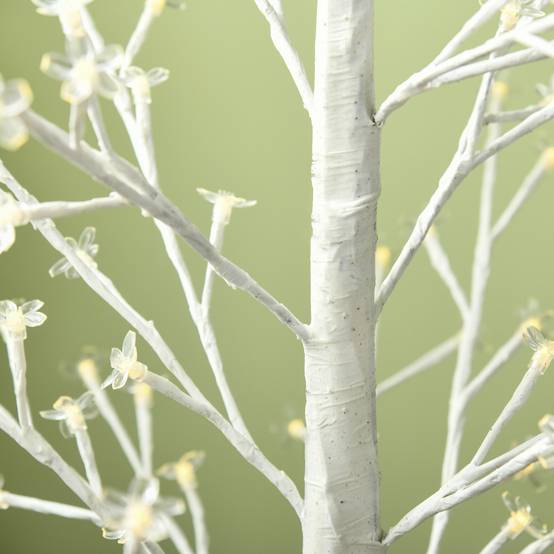 ComfortXL - Arbre lumineux bouleau artificiel plastique blanc 180 cm intérieur extérieur couvert 180 LED blanc chaud - Image 9