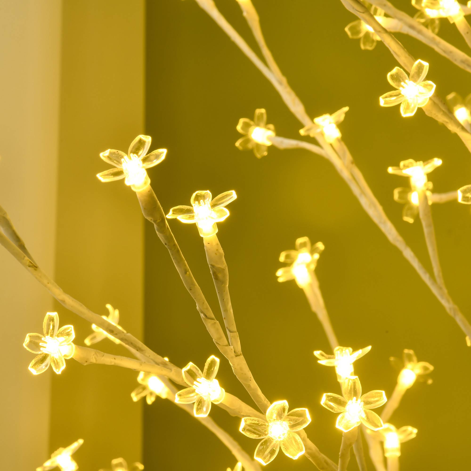 ComfortXL - Arbre lumineux bouleau artificiel plastique blanc 180 cm intérieur extérieur couvert 180 LED blanc chaud - Image 8