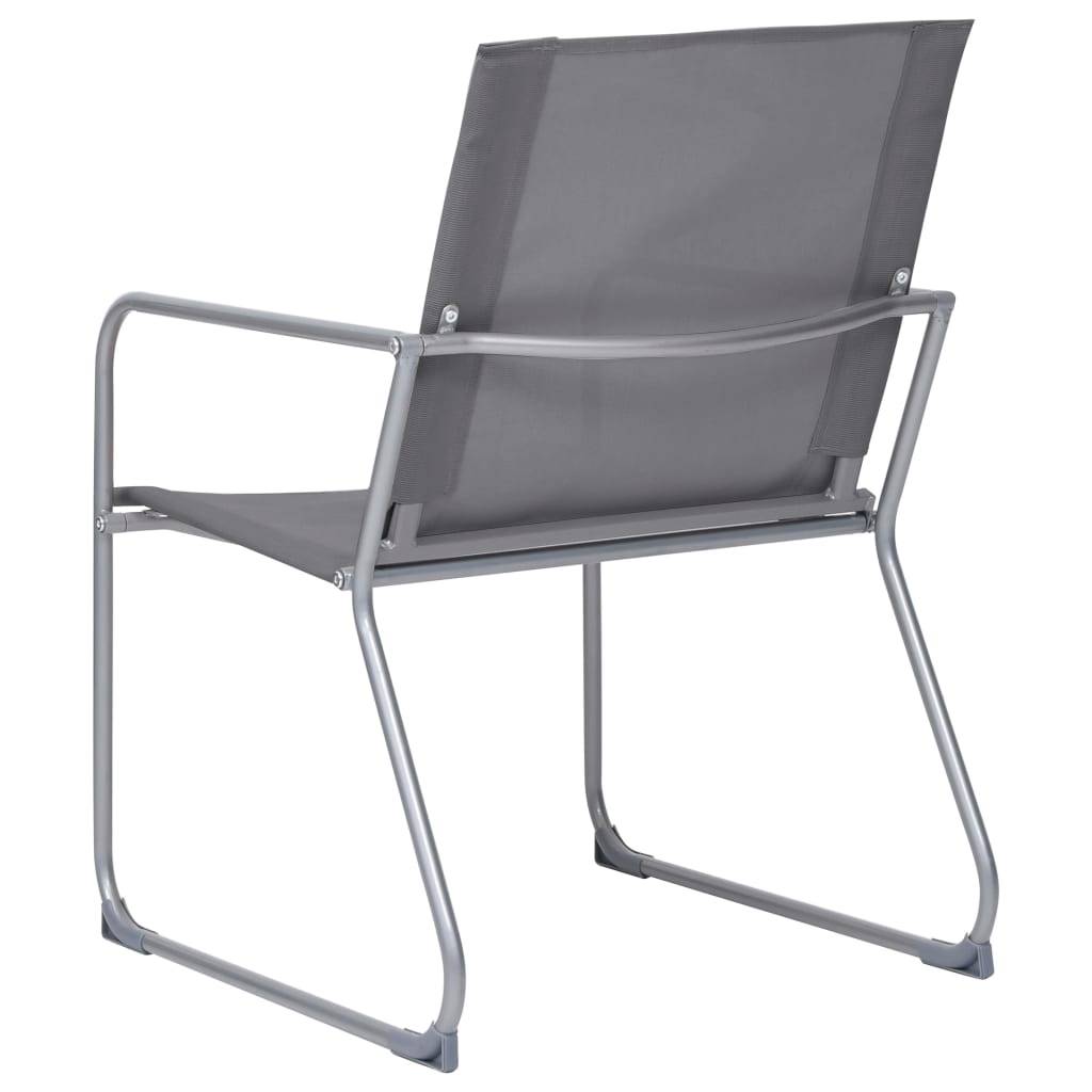 4 pcs salon de jardin - Mobilier d'extérieur Tissu et acier Gris - Image 9