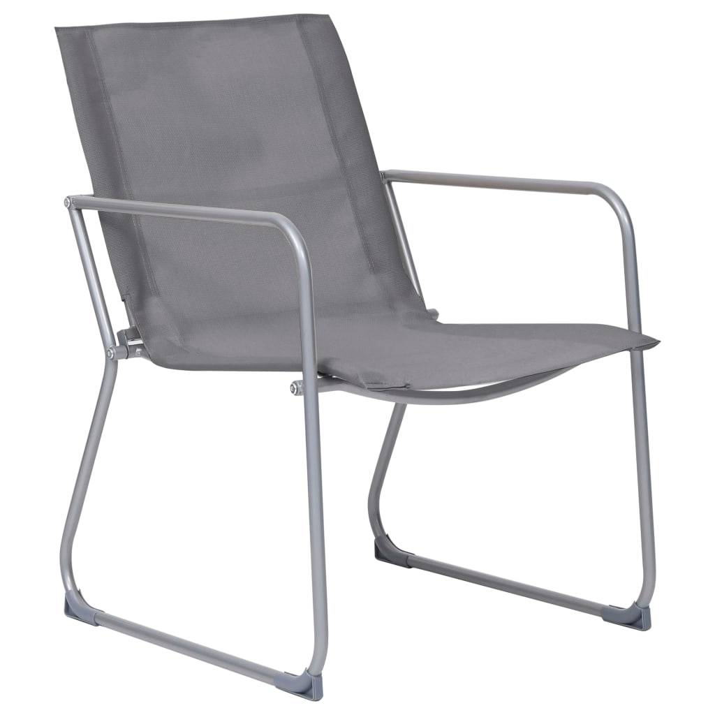 4 pcs salon de jardin - Mobilier d'extérieur Tissu et acier Gris - Image 8