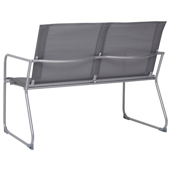 4 pcs salon de jardin - Mobilier d'extérieur Tissu et acier Gris - Image 4