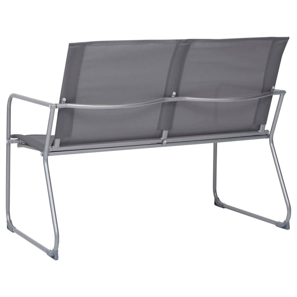 4 pcs salon de jardin - Mobilier d'extérieur Tissu et acier Gris - Image 4