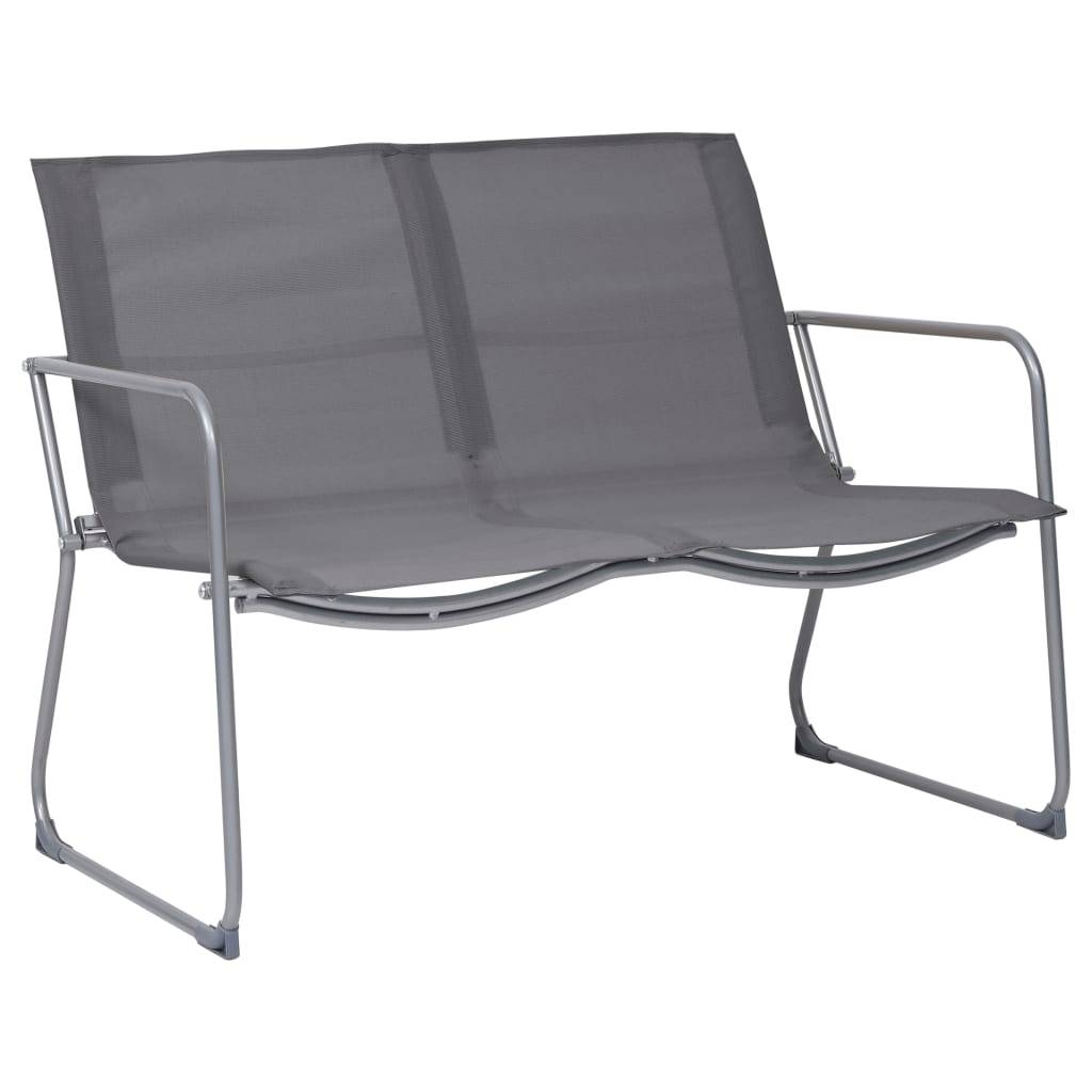 4 pcs salon de jardin - Mobilier d'extérieur Tissu et acier Gris - Image 3