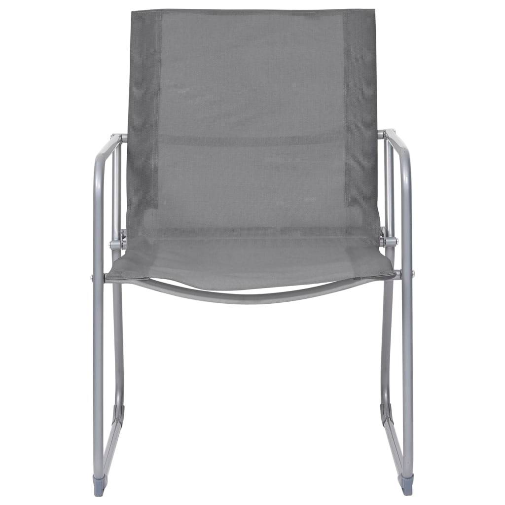 4 pcs salon de jardin - Mobilier d'extérieur Tissu et acier Gris - Image 7