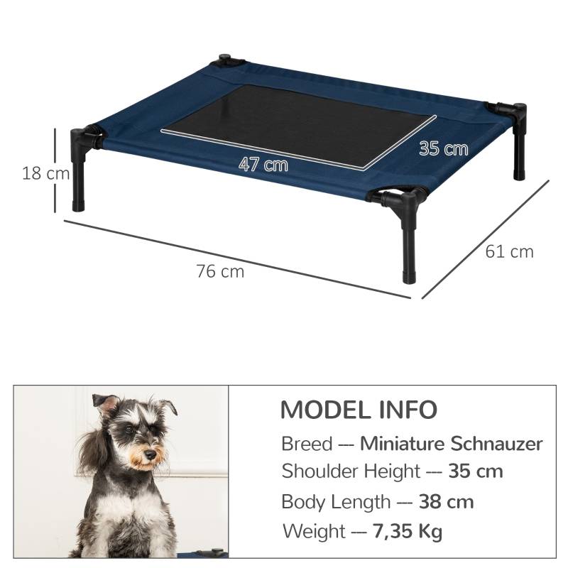 PANGIVO - Lit de camp pour chien intérieur extérieur 76.2 x 61 x 18 cm acier tissu oxford 600D bleu - PANGIVO - Image 3