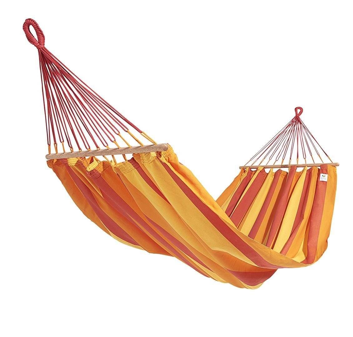 Jobek - Hamac GRAPHIK 300x140 cm en Polypropylène Rouge Jaune Orange certifié FSC 100% JOBEK - Image 1