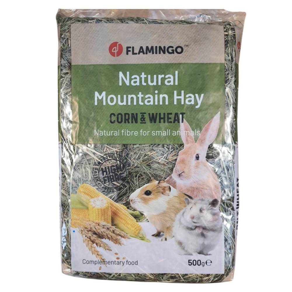 Foin de montagne au mais et ble poids 500 g pour rongeur - Image 1