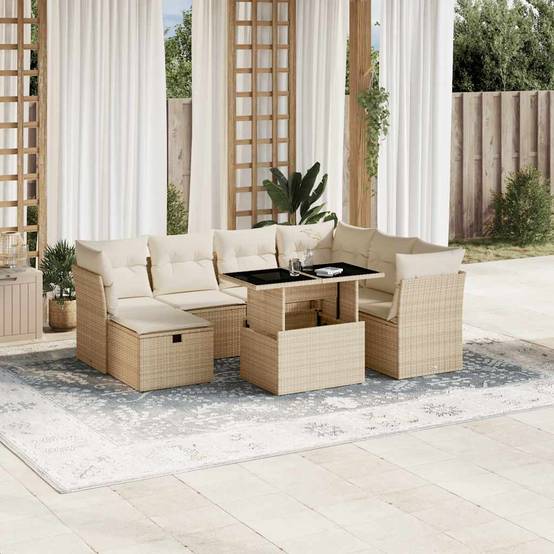 Vidaxl - Salon de jardin avec coussins 8 pcs beige résine tressée vidaXL 3274678 - Image 1
