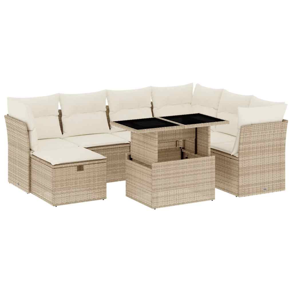 Vidaxl - Salon de jardin avec coussins 8 pcs beige résine tressée vidaXL 3274678 - Image 2