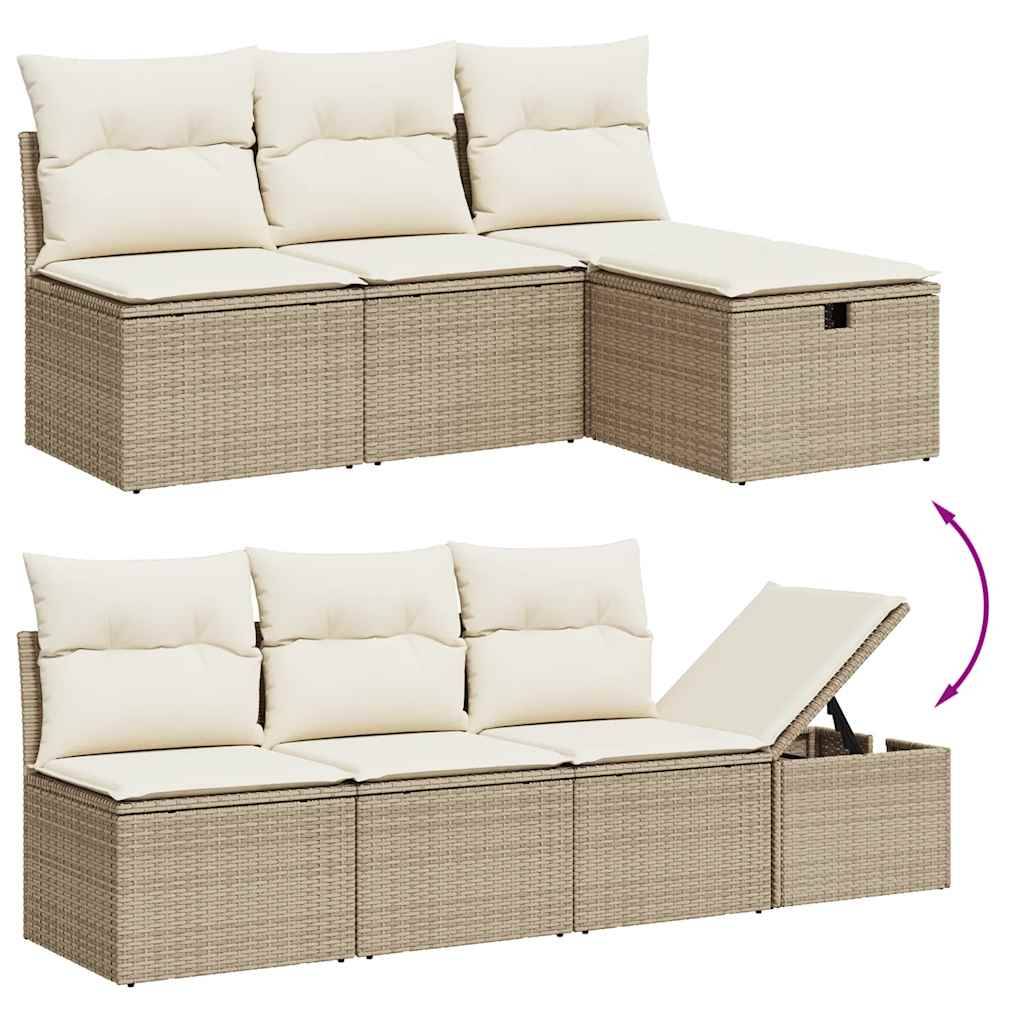 Vidaxl - Salon de jardin avec coussins 8 pcs beige résine tressée vidaXL 3274678 - Image 8