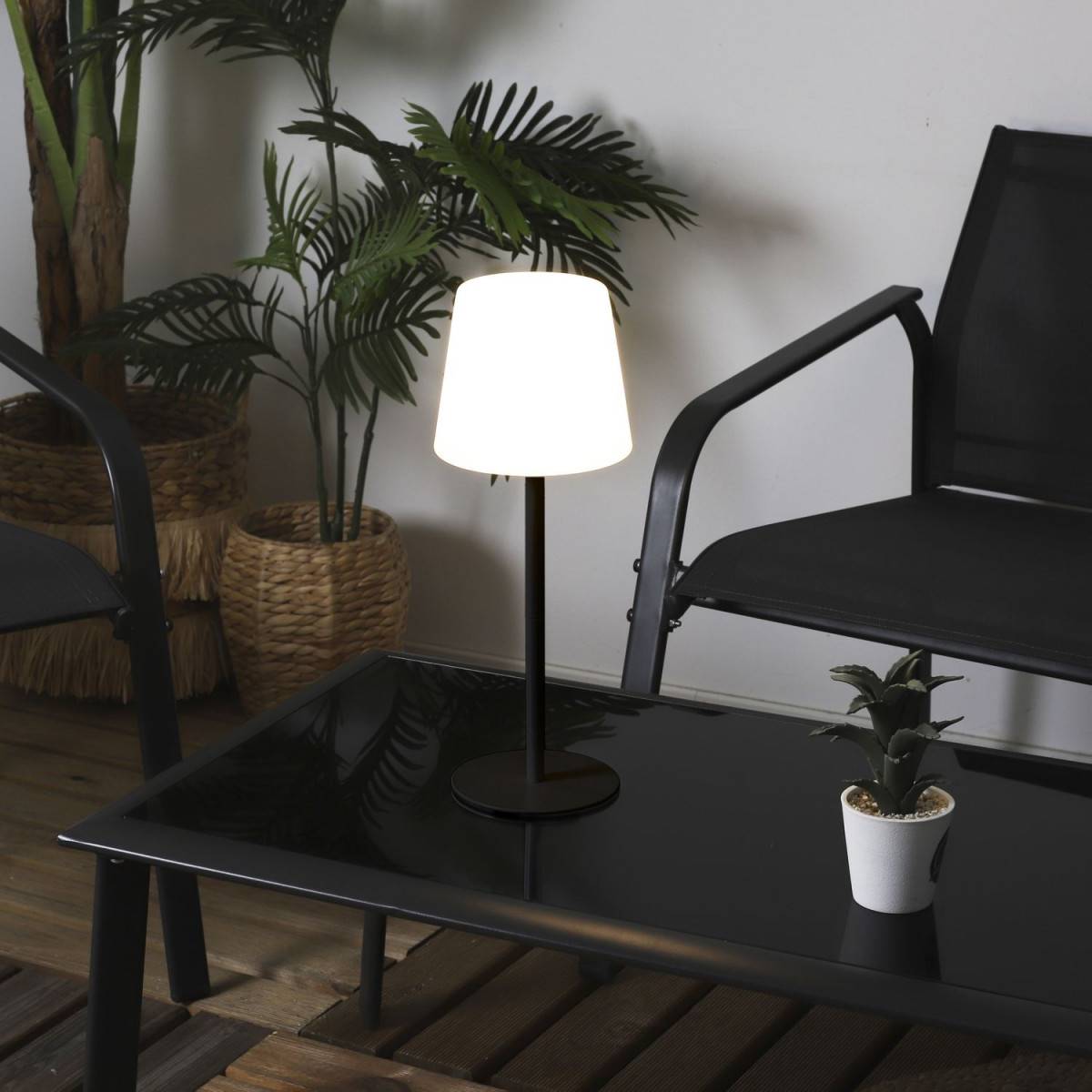 The Home Deco Factory - Lampe à Poser Extérieur "Rechargeable" 40cm Noir - Image 7