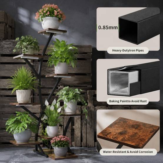 Support à Plantes 8 Niveaux Lampe Culture Spectrum Complet Minuterie Espace Rangement Stable - Image 4
