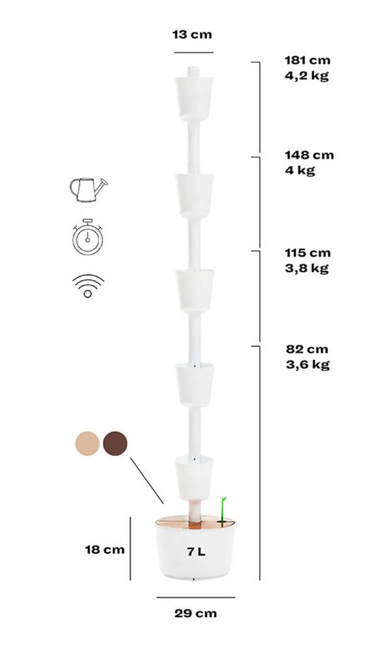 Jardinière verticale CitySens blanche avec 3 pots
et arrosage automatique Wi-Fi - Image 6
