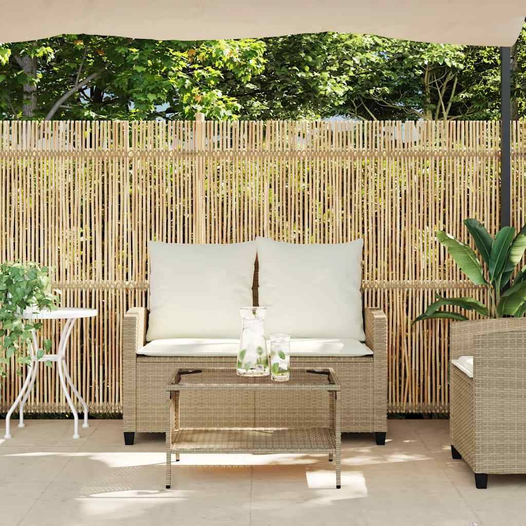 ComfortXL - Canapé Extérieur 2 Places Résine Tressée Beige & Table Verre Trempé Charme Naturel pour Patio Crème – ComfortXL Outdoor Living - Image 4
