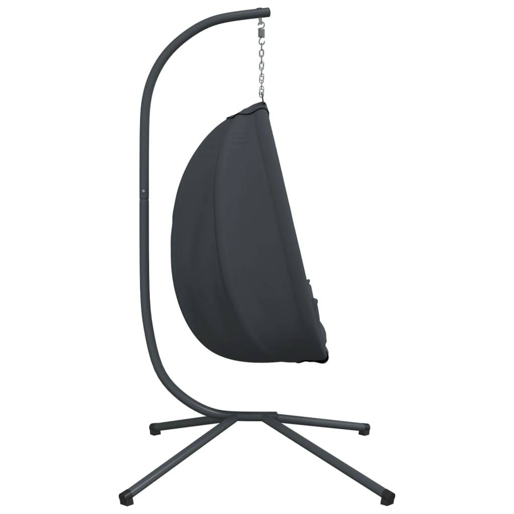 Fauteuil Suspendu Œuf en Tissu Respirant et Acier avec Coussins Épais Lavables pour Salon ou Terrasse Anthracite – ComfortXL Outdoor Living - Image 5