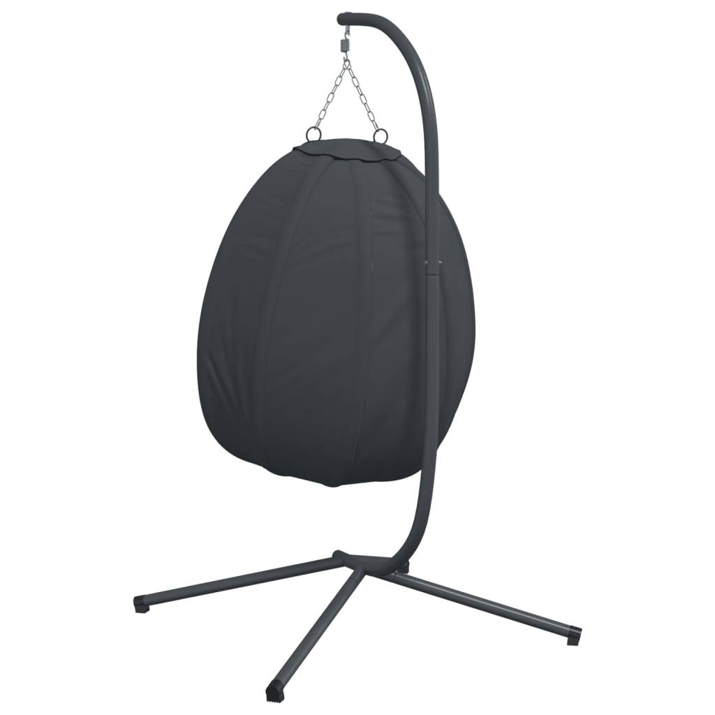 Fauteuil Suspendu Œuf en Tissu Respirant et Acier avec Coussins Épais Lavables pour Salon ou Terrasse Anthracite – ComfortXL Outdoor Living - Image 6