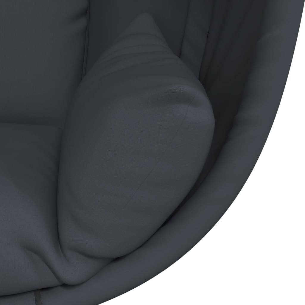 Fauteuil Suspendu Œuf en Tissu Respirant et Acier avec Coussins Épais Lavables pour Salon ou Terrasse Anthracite – ComfortXL Outdoor Living - Image 7