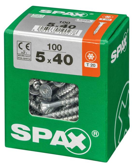 Spax - Lot de 100 vis acier tête fraisée torx SPAX, Diam.5 mm x L.40 mm - Image 4