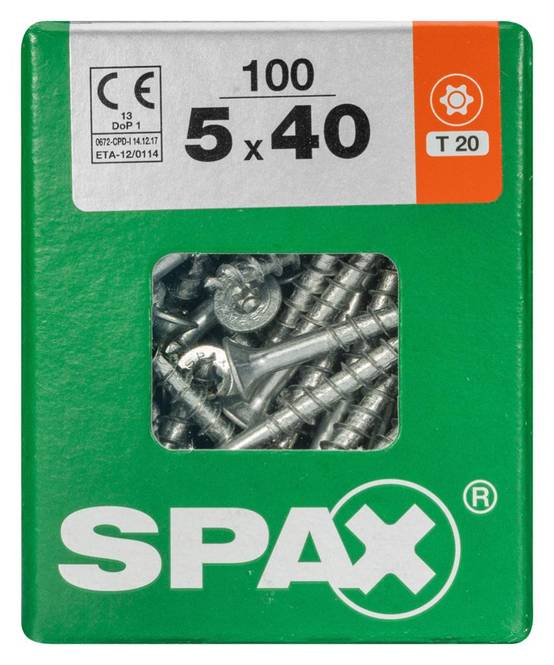 Spax - Lot de 100 vis acier tête fraisée torx SPAX, Diam.5 mm x L.40 mm - Image 3