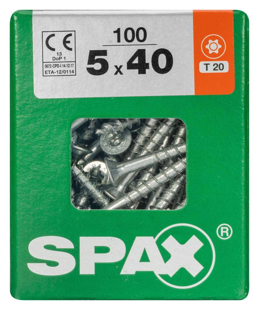 Spax - Lot de 100 vis acier tête fraisée torx SPAX, Diam.5 mm x L.40 mm - Image 3