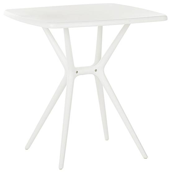 Beliani - Table de bistrot de jardin en plastique blanc 70 x 70 cm table à manger d'extérieur résistant aux intempéries - Image 1